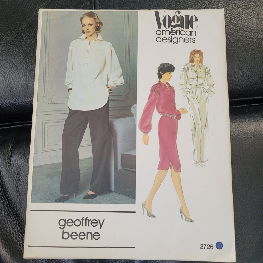 Vogue 2726 Geoffrey Beene American Designer Pattern Size 12 Uncut Pants and Top